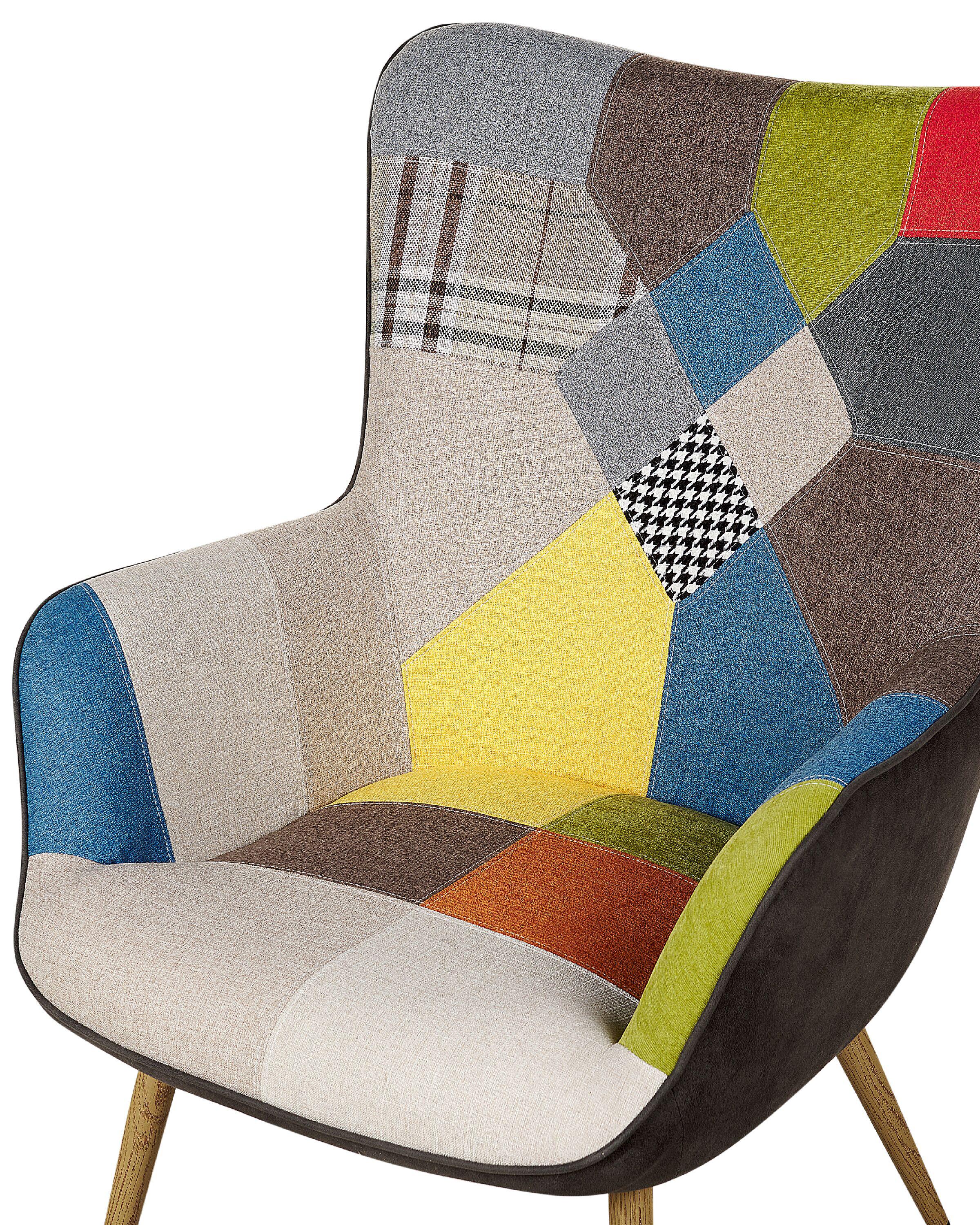 Oorfauteuil VEJLE met voetenbank Stof Meerkleurig