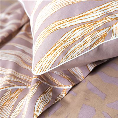 Linge de lit motif feuillage géant - BECQUET CRÉATION