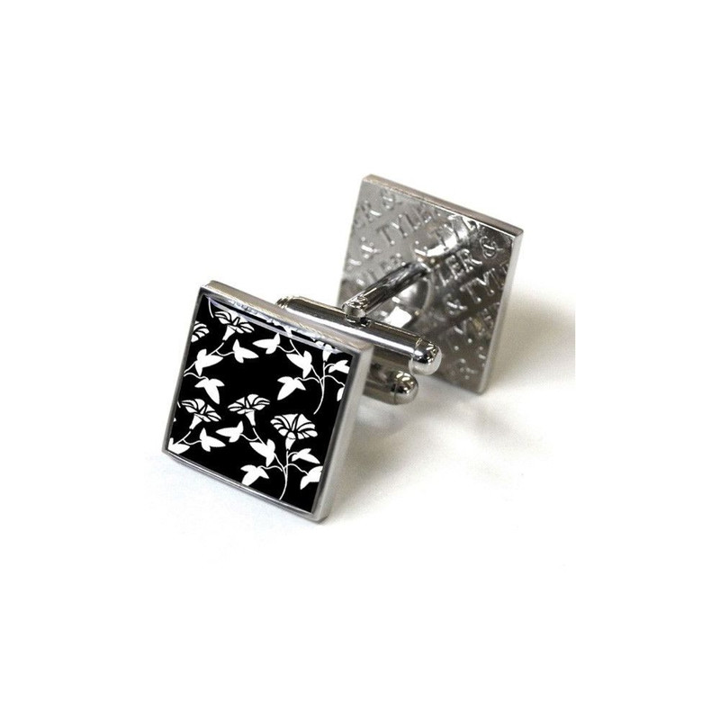 Boutons de manchette, Victorian Wallpapaer-Jasper, BLACK