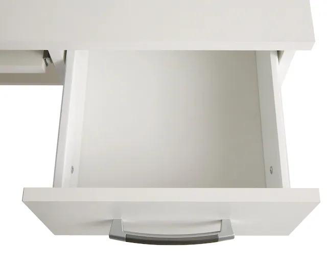 VOGL Möbelfabrik Schreibtisch »Tim mit seitlich offenen Fächern & Tastaturauszug,« Druckerablage, 1 Schublade, Breite 138 cm, Made in Germany