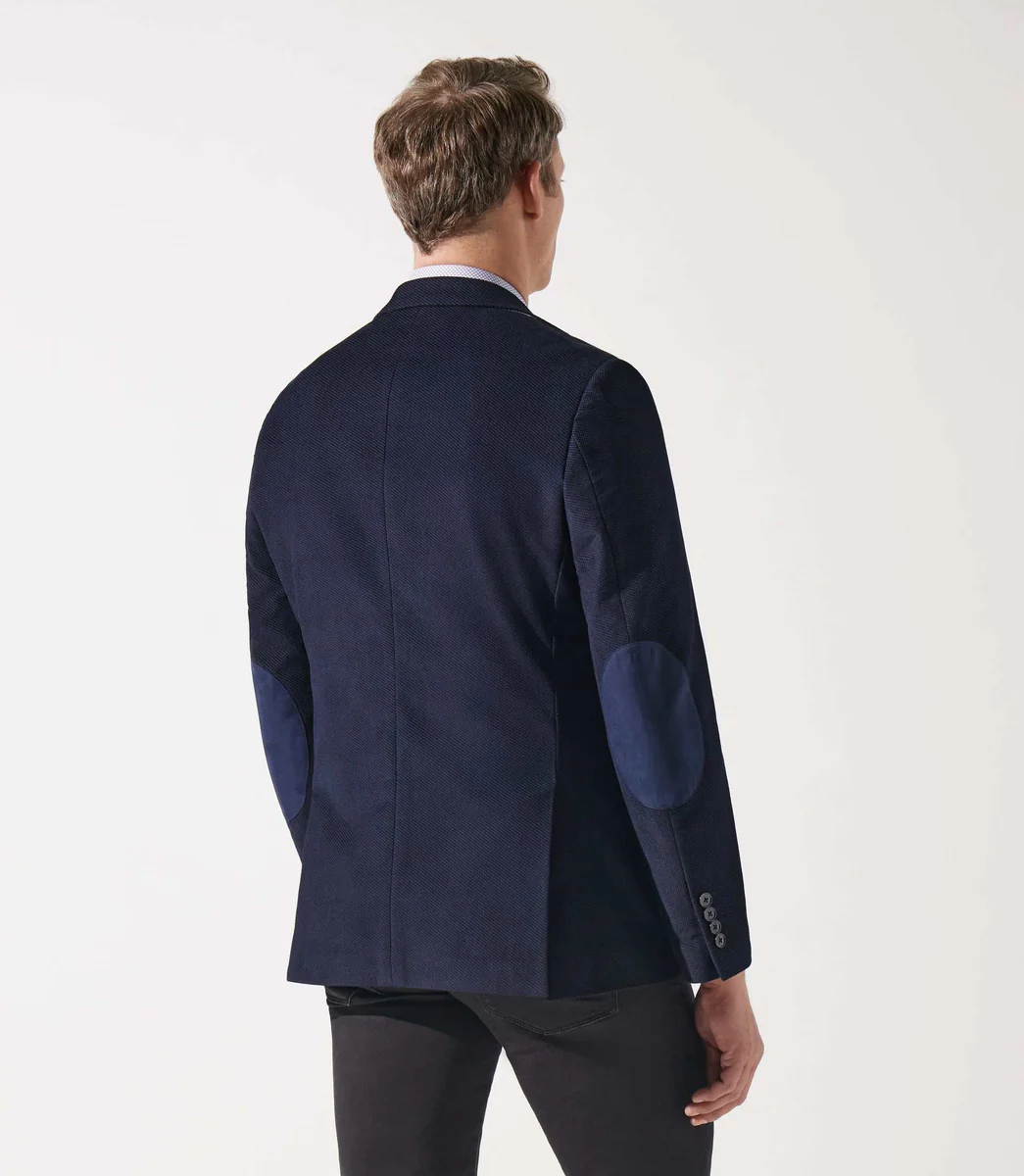 Veste en velours armuré marine