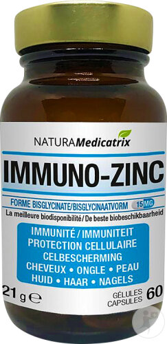 Immuno-Zinc Forme Bisglycinate 15mg Complément Alimentaire 60 Gélules
