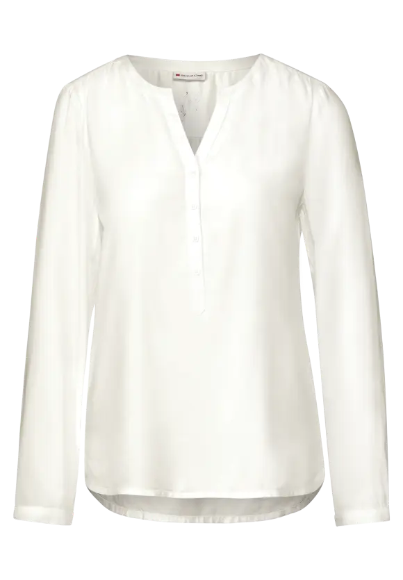 Basic Bluse in Unifarbe - off white