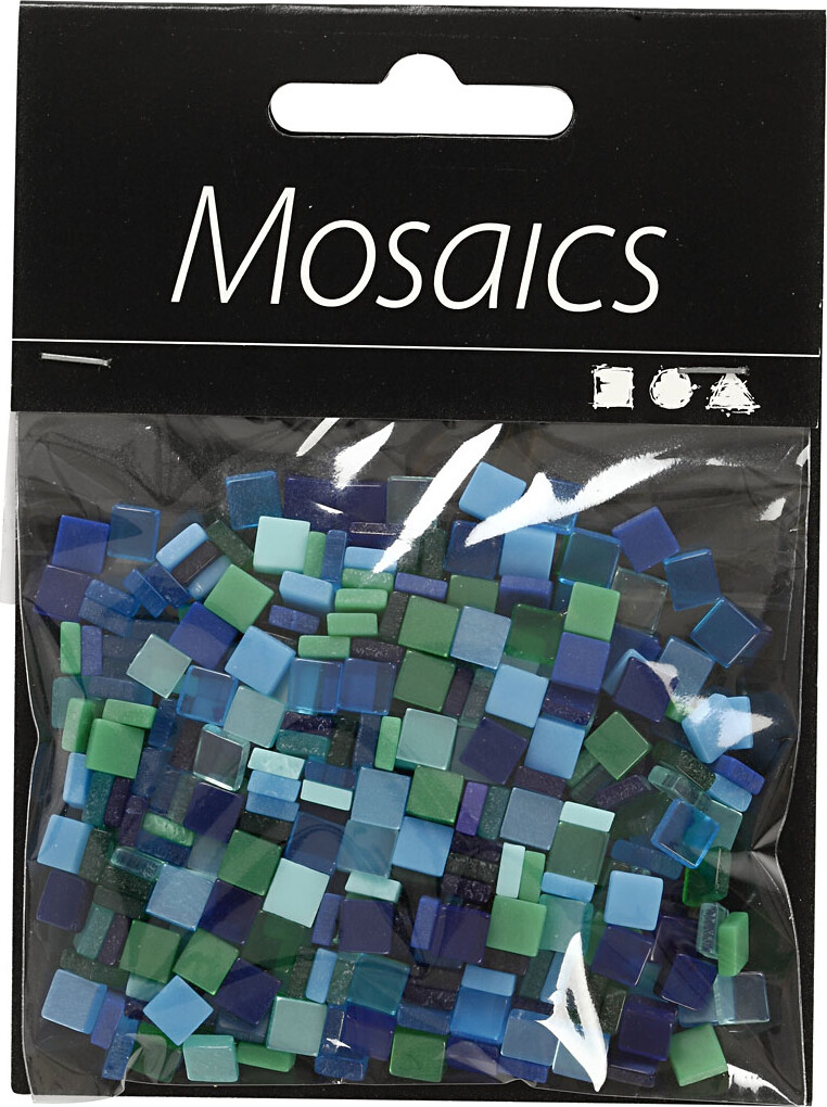 Minimosaik - Str. 5X5 MM - Tykkelse 2 MM - Blå/Grøn Harmoni - 25 G