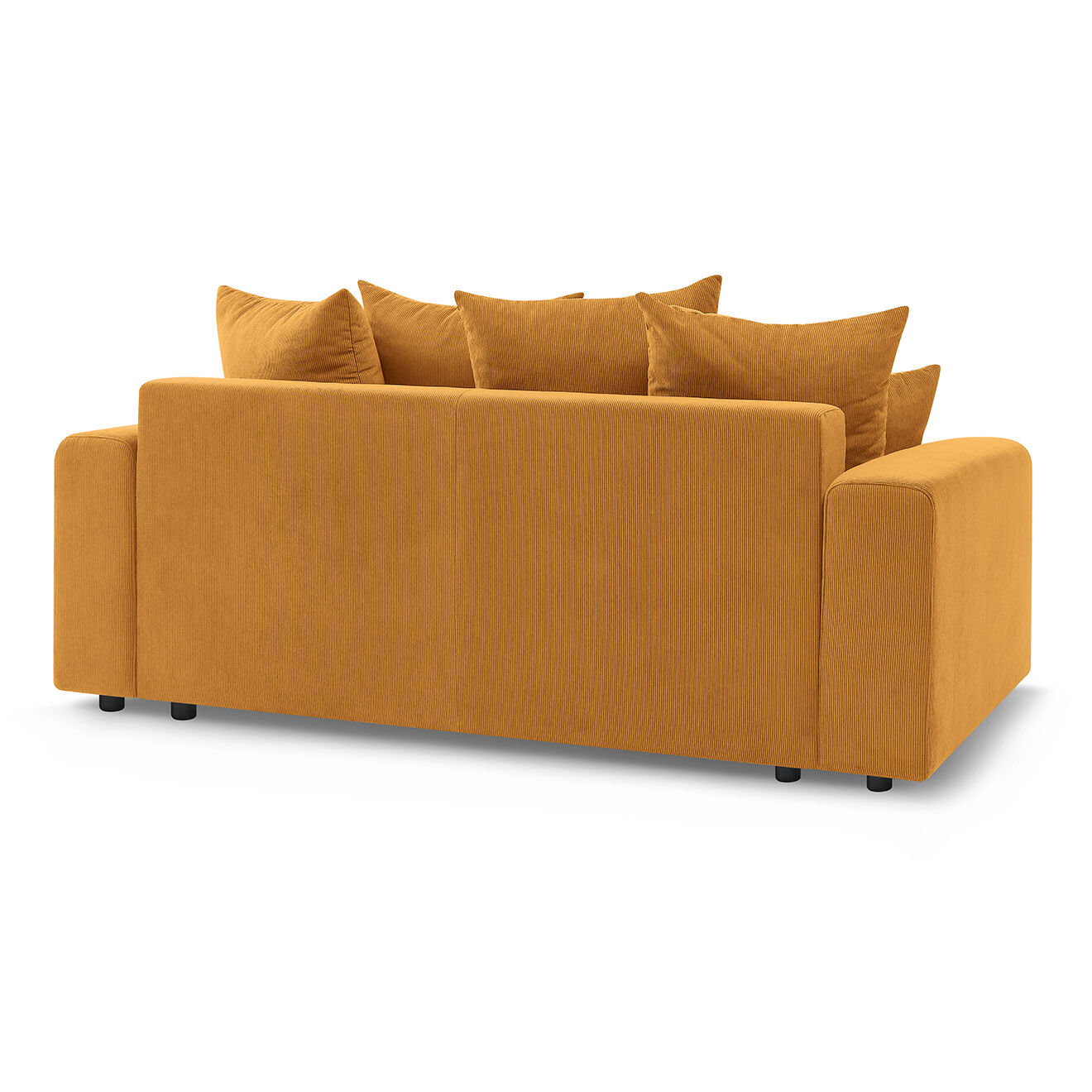 Bobochic Canapé droit fixe 2 places envy velours côtelé jaune - 210x100x95 cm