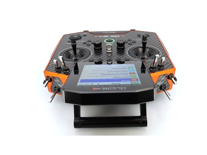 Jeti Fernsteuerung DS-24II Carbon Line Orange 24 Kanal, Dup Professioneller 24-Kanal-Sender mit Geber auf Rückseite und Carbon-Frontplatte