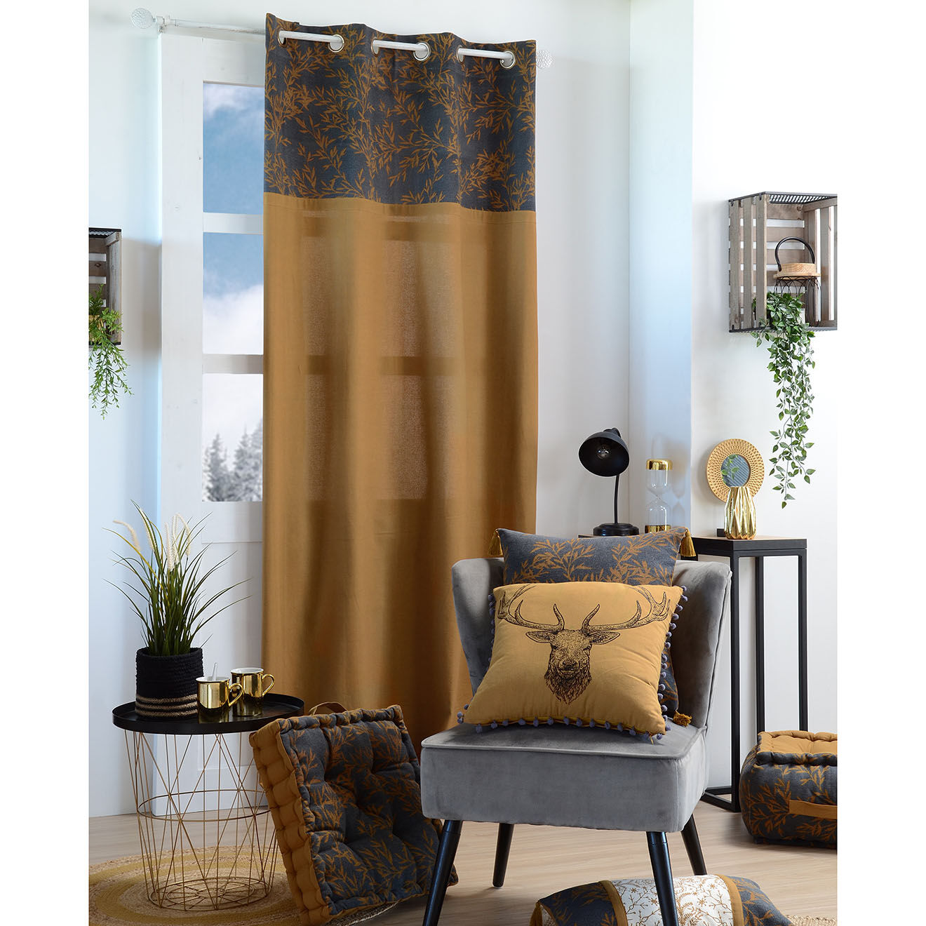 Stof Coussin Goldy ardoise - 30x50 cm