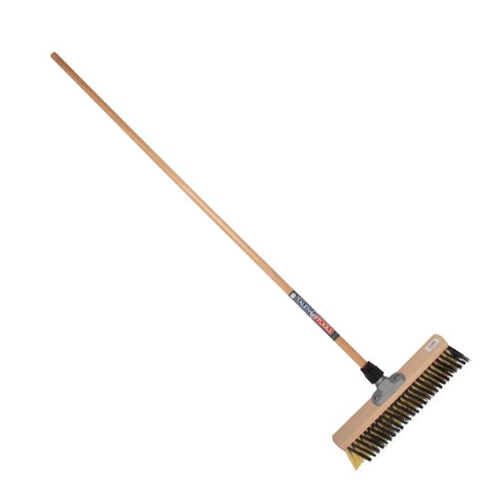 Combi bezem X-bezem 40 cm crème/zwart met bezemsteel 150 cm (8712448284370)