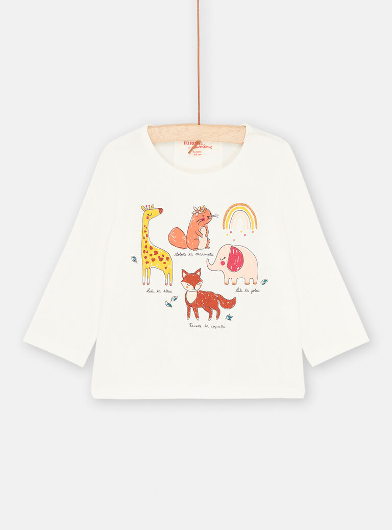 T-shirt écru à manches longues