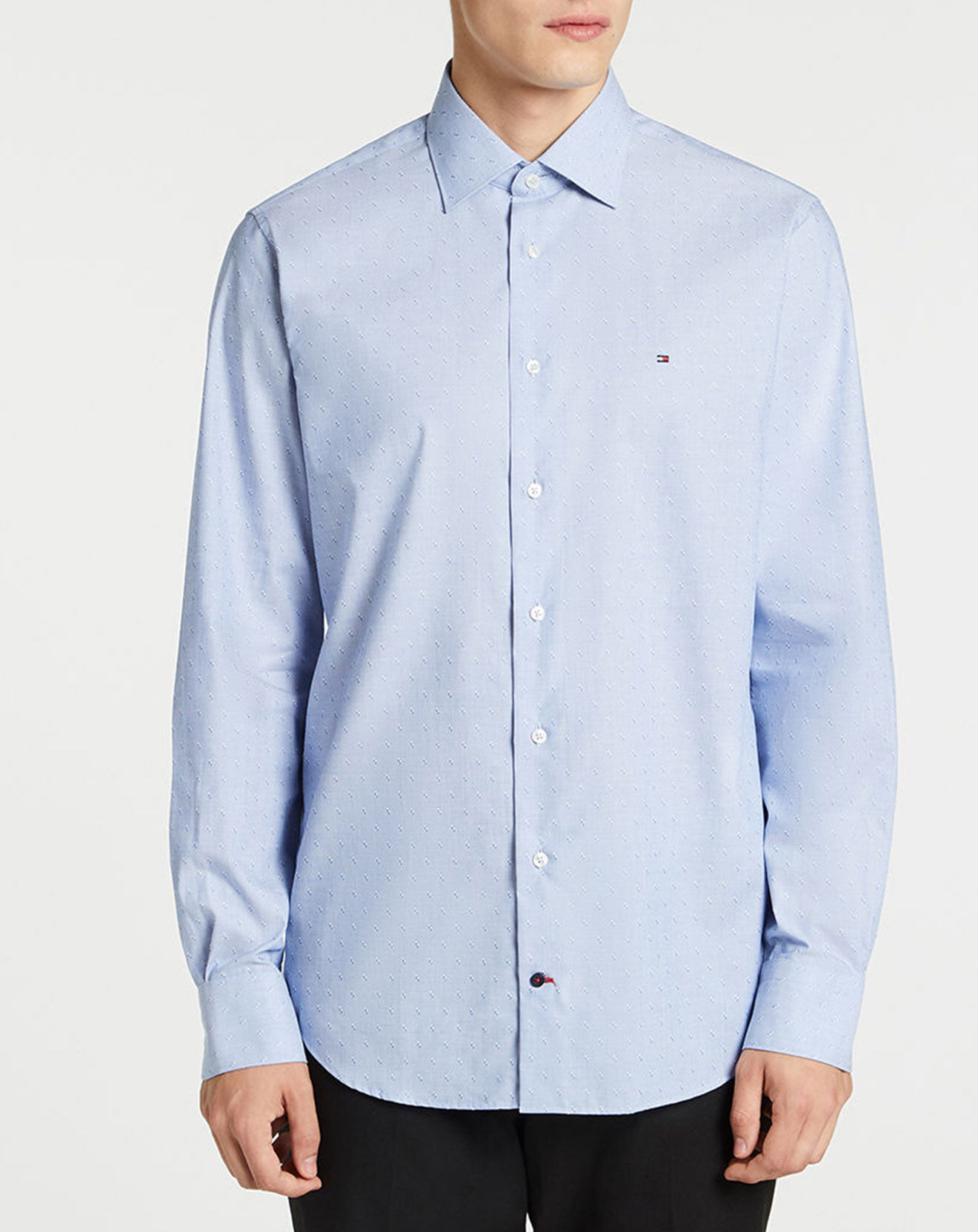 Tommy Hilfiger Chemise regular fit Dobby bleue