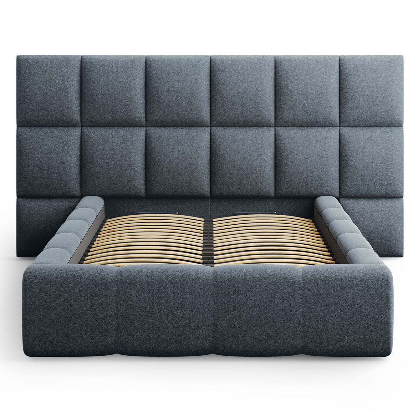Maison Héritage Lit avec coffre de rangement Isa bleu foncé - 230x200x125 cm