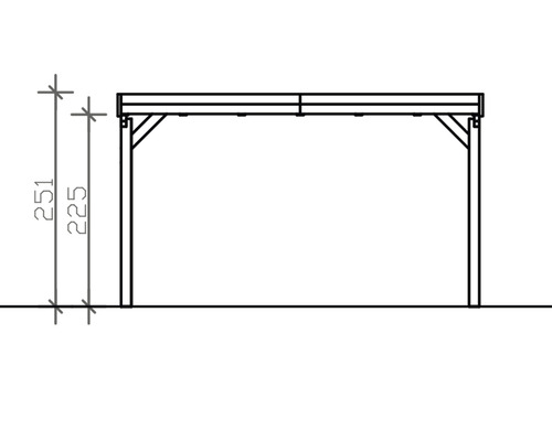 SKAN enkele carport, hout, Grunewald, 427 x 554 cm, natuurlijke afwerking
