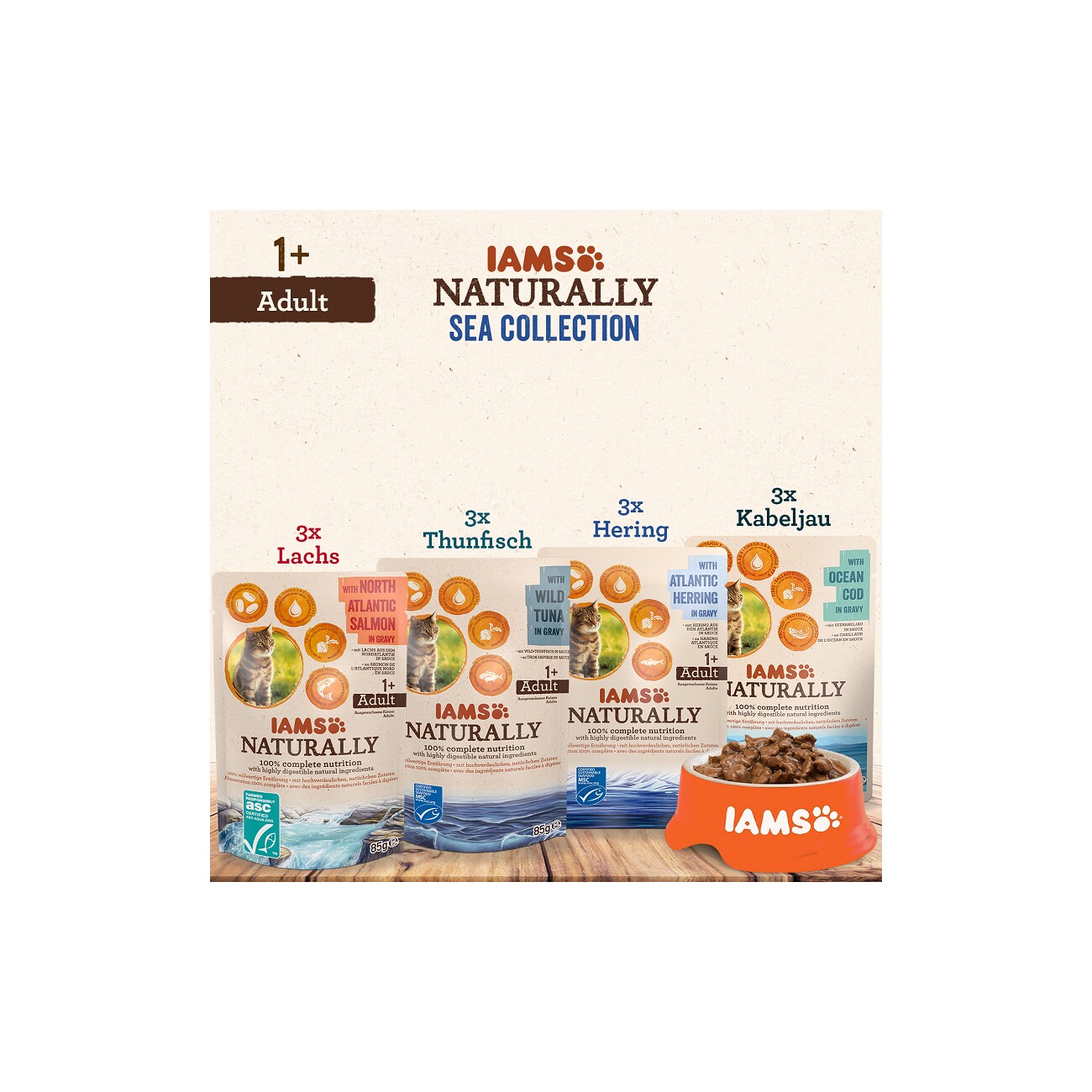 IAMS Naturally Adult 12x85g Sea Collection