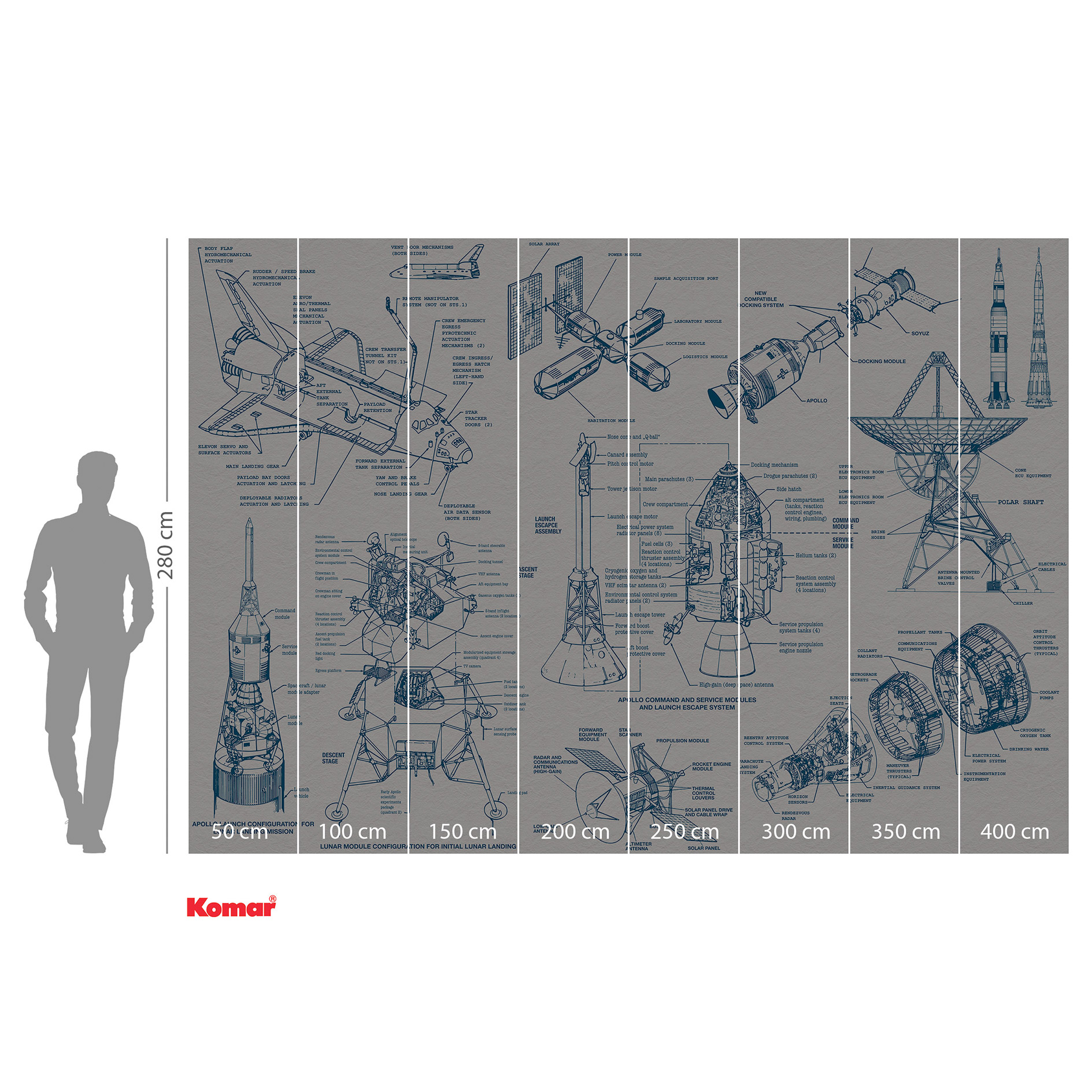 Vlies-Fototapete SPACECRAFT ARCHITECTURE - 400x280 cm