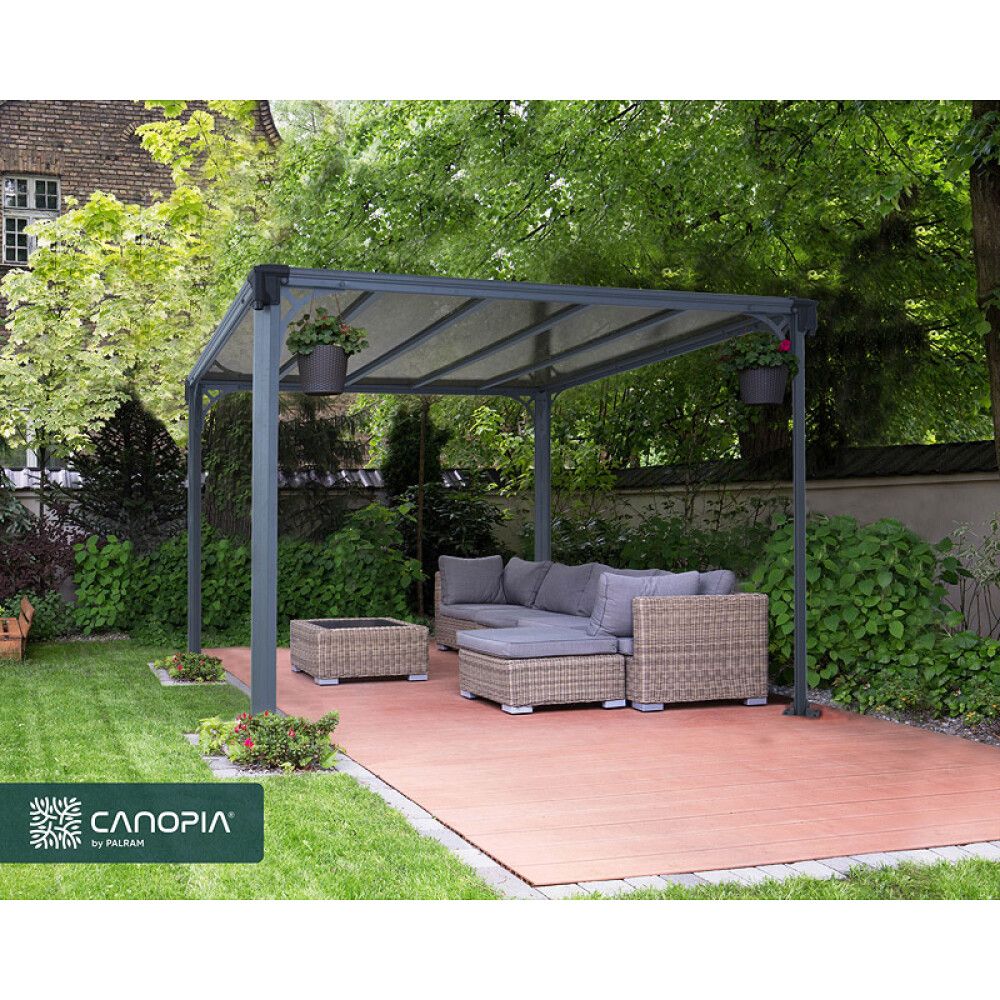 PAVILJONG CANOPIA MILANO HARDTOP 3X3M BRONSE/GRÅ