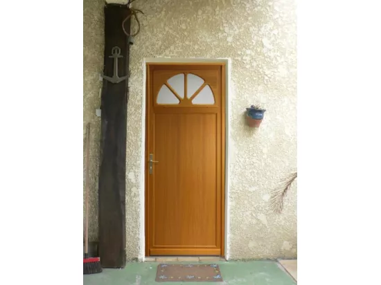 Porte De Service Bois Vitree Pixos, H,200xl,80 P, Droit + Poignee Et Barillet (ref 01245f924) Cotes Tableau Gd Menuiseries