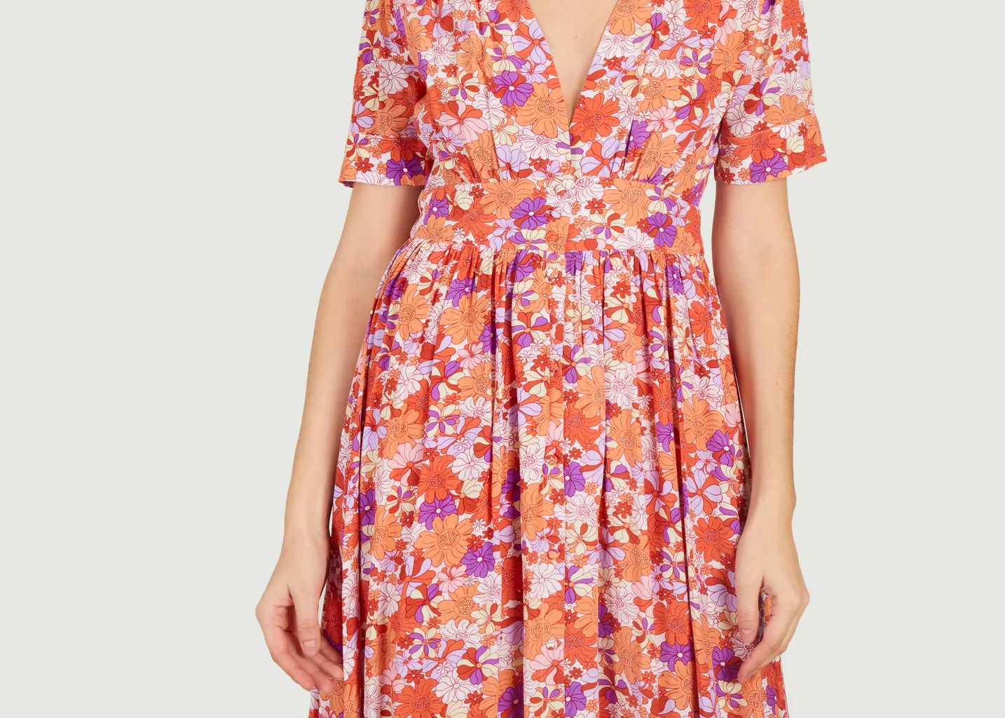 Robe midi imprimé fleuri Casey Suncoo