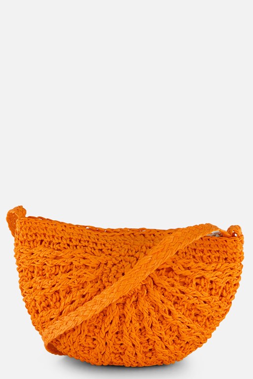 Sarlini Schoudertas Stro oranje
