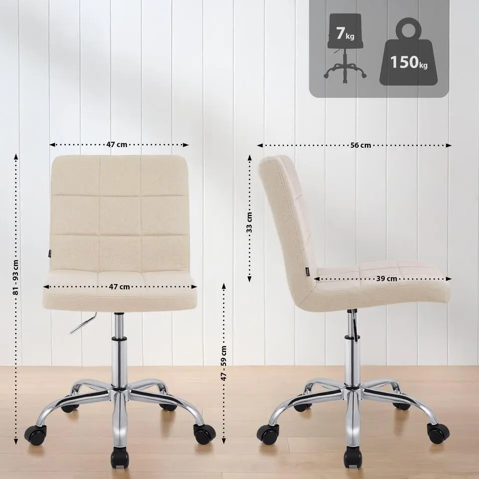 CLP Bureaustoel Darfield Stof - creme
