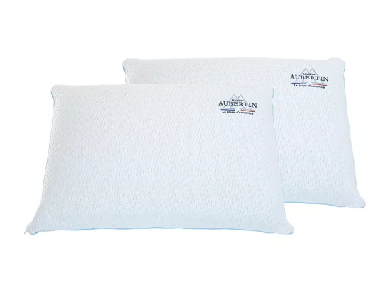 Ensemble 2 x Oreillers accueil mémoire de forme et couette et protège-matelas - 180x200cm