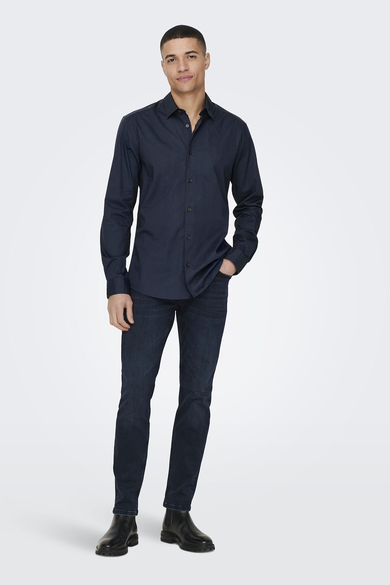 Camisa Oxford de manga comprida