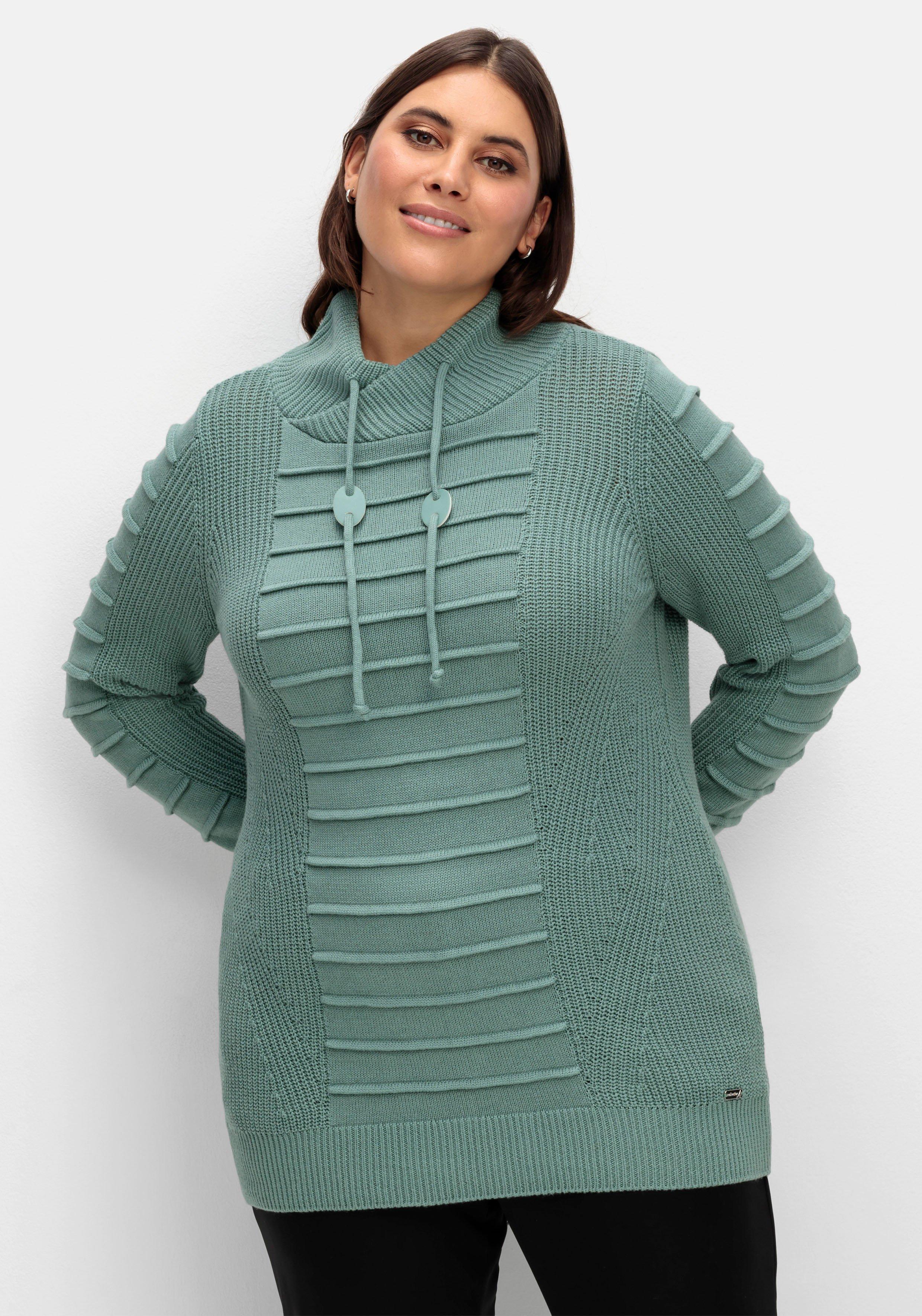Longpullover mit Strukturmuster in Biesen-Optik