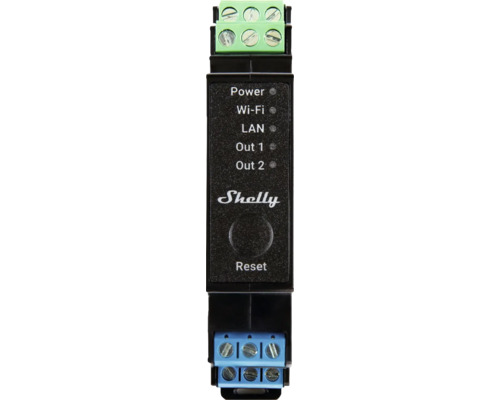 Shelly Pro 2PM - Relais max. 25A 2 fasen 2 kanalen DIN WLAN LAN Bluetooth