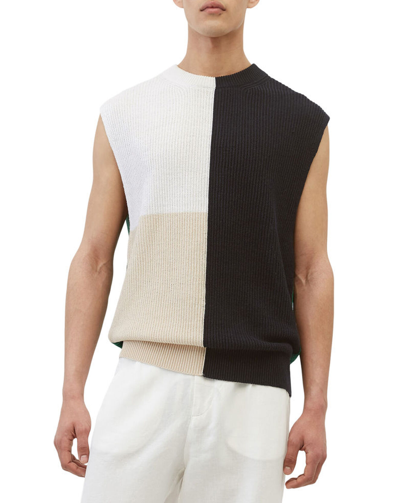 Marc O'Polo Pull 100% Lin Sans manches multicolore