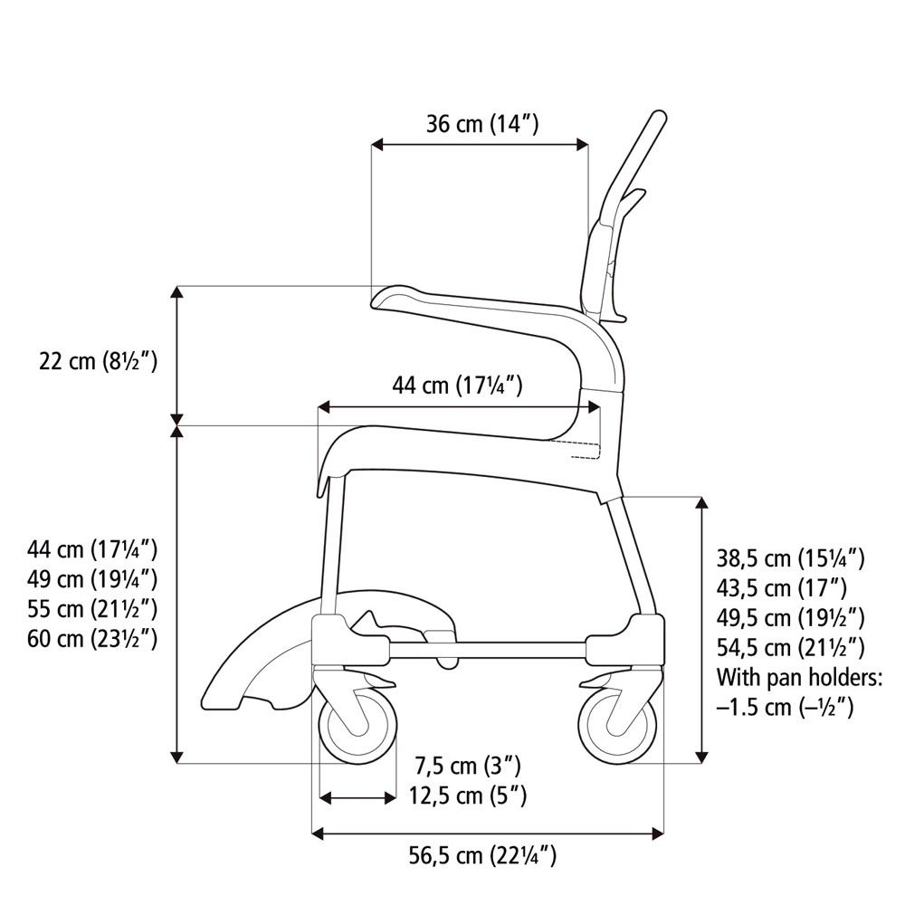 Etac Clean Dusch- und Toilettenrollstuhl Standard