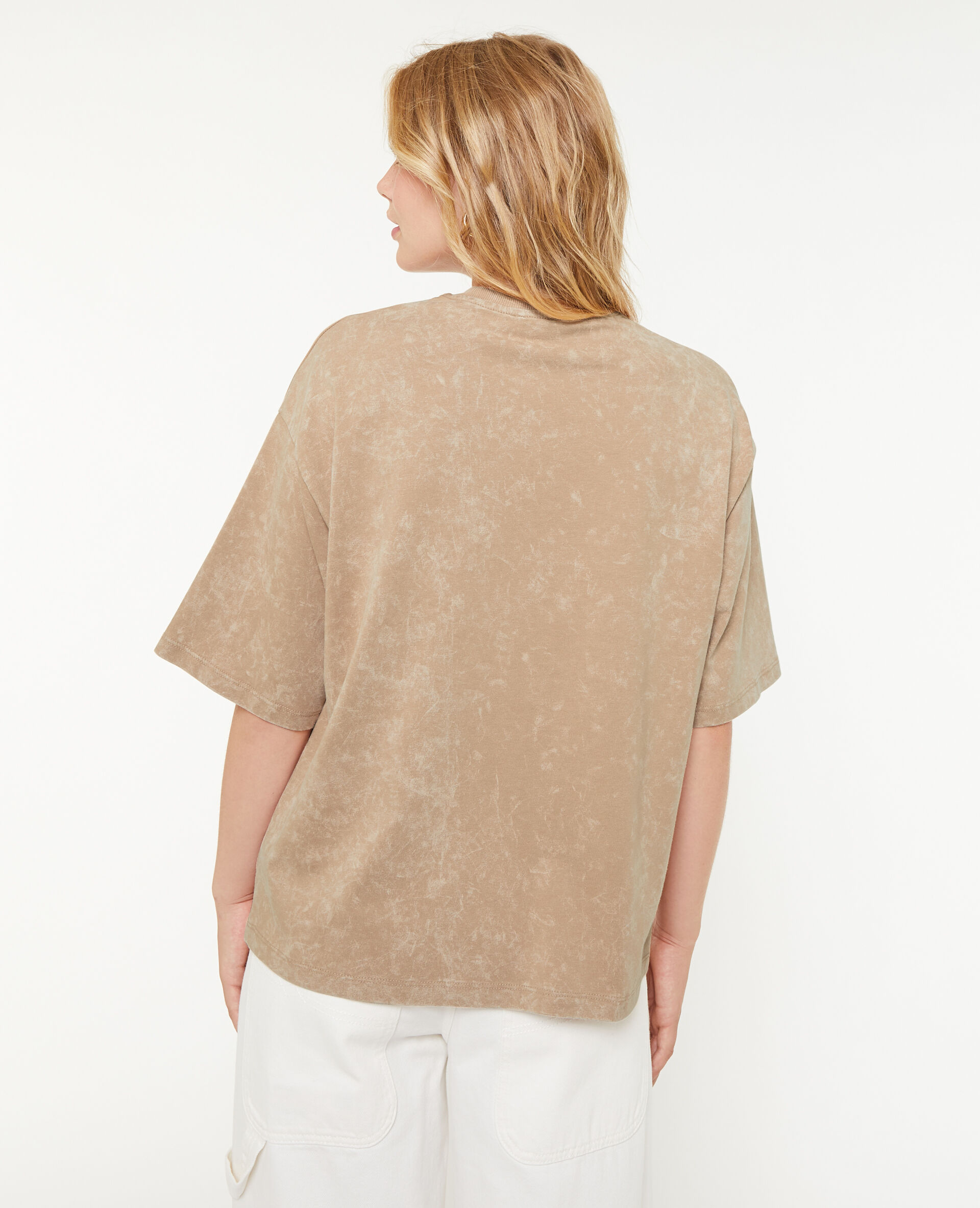 T-shirt oversize avec imprimé - Camel