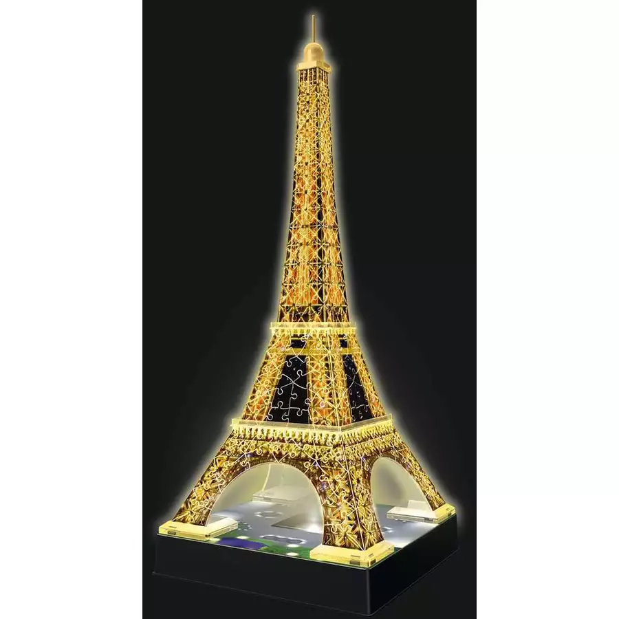 Ravensburger Eiffelturm bei Nacht bunt