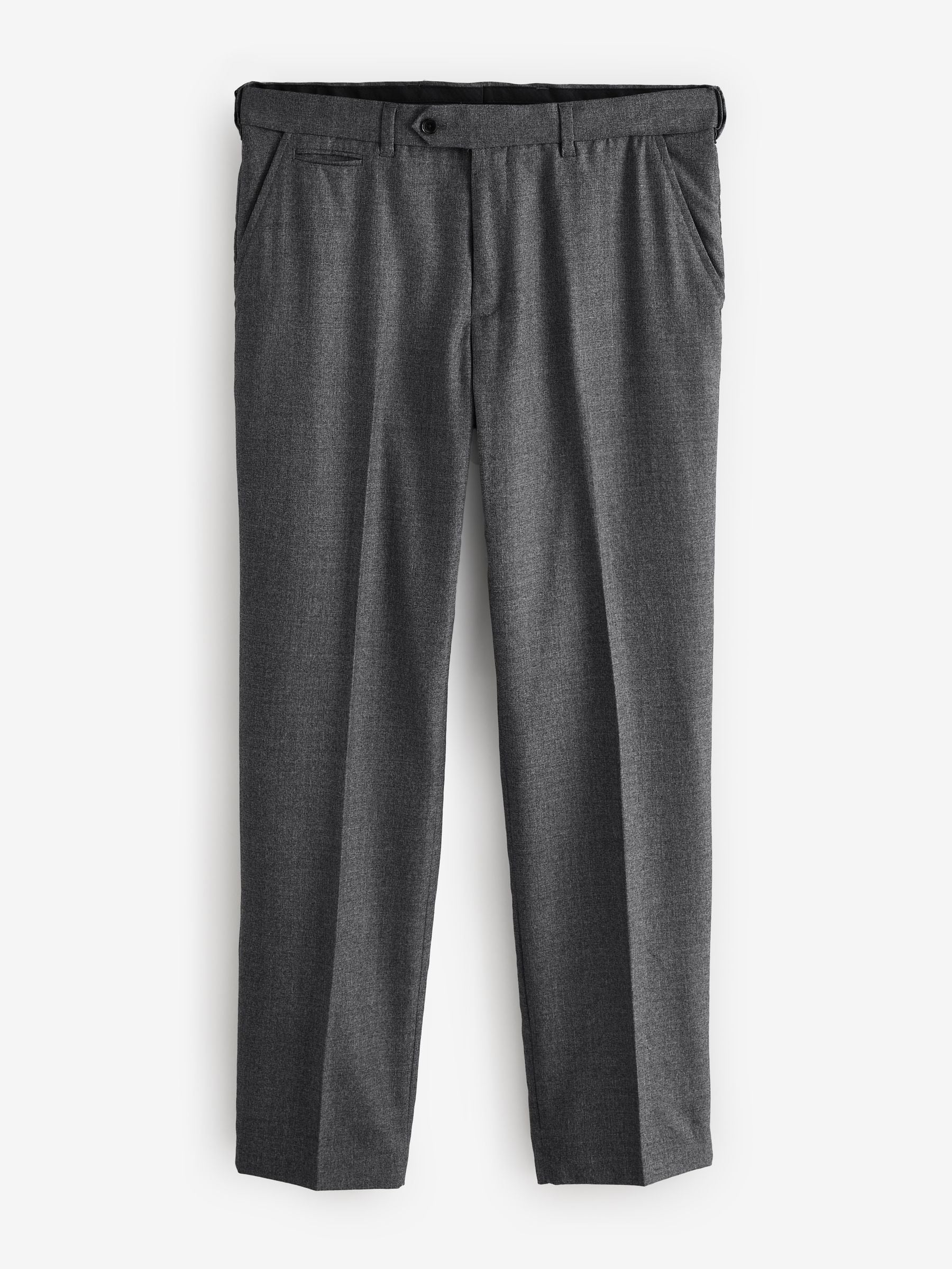 Grijs - Normale Pasvorm - Signature - 100% Wollen broek met Motion Flex-tailleband
