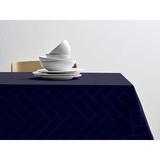 Södahl Tiles Damask Dug, Indigo, 140x320 cm