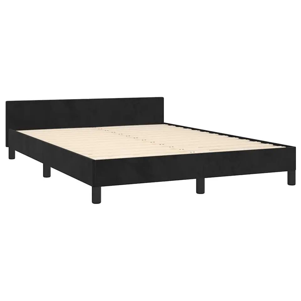vidaXL - Bed frame zonder matras - Zwart - Fluweel - 140x200 cm