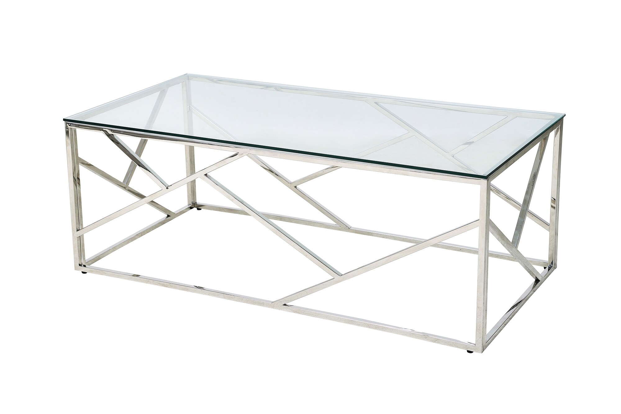 Couchtisch 120x60 silber Sofatisch Glas Tisch Beistelltisch Wohnzimmertisch