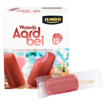 Jumbo Aardbei Waterijsjes met Echt Fruit 12 Stuks