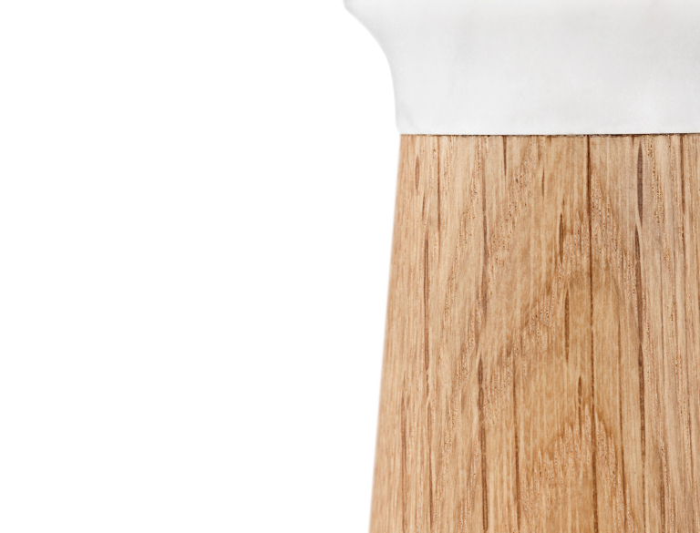 Normann Copenhagen Craft peper- en zoutmolen wit small naturel eiken