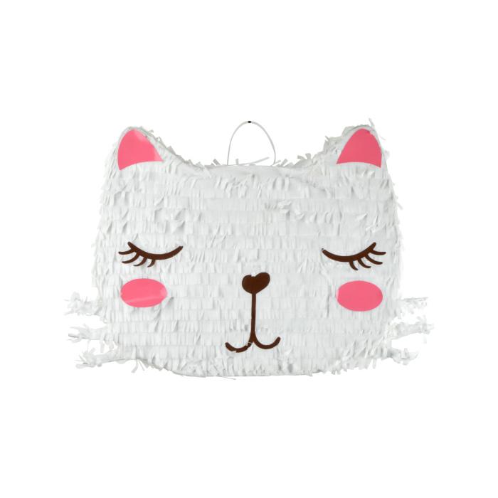 PINATA CHAT BLANC H.32CM BOHO CHAT