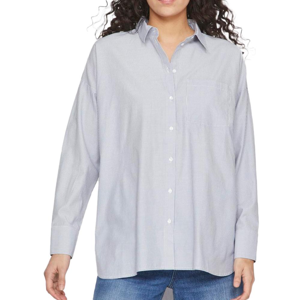 Vila Chemise Manches Longues Blanc/Bleu Femme Vila Darma
