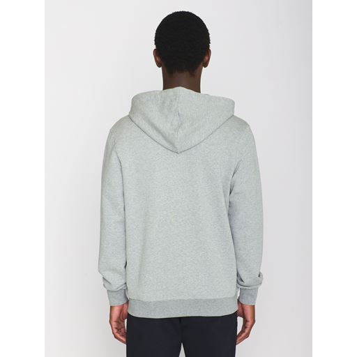 Knowledge Cotton Apparel Ask Zip Hættetrøje, Grey Melange, L