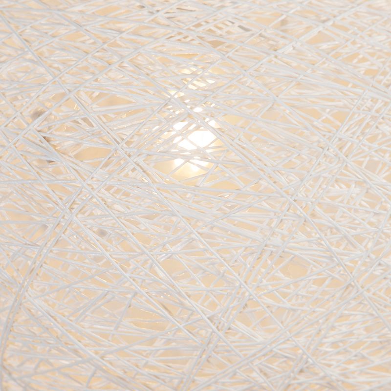 Landelijke hanglamp wit 50 cm - Corda Flat
