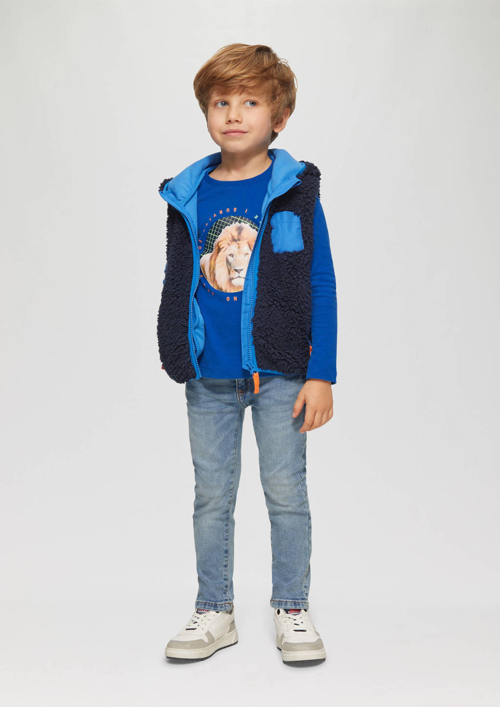 s.Oliver longsleeve met printopdruk blauw