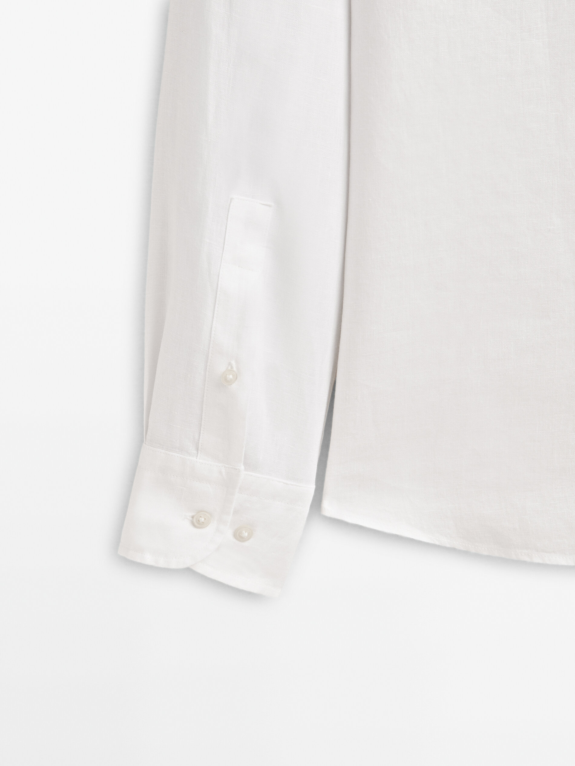 Camisa de corte regular, 100% linho - BRANCA