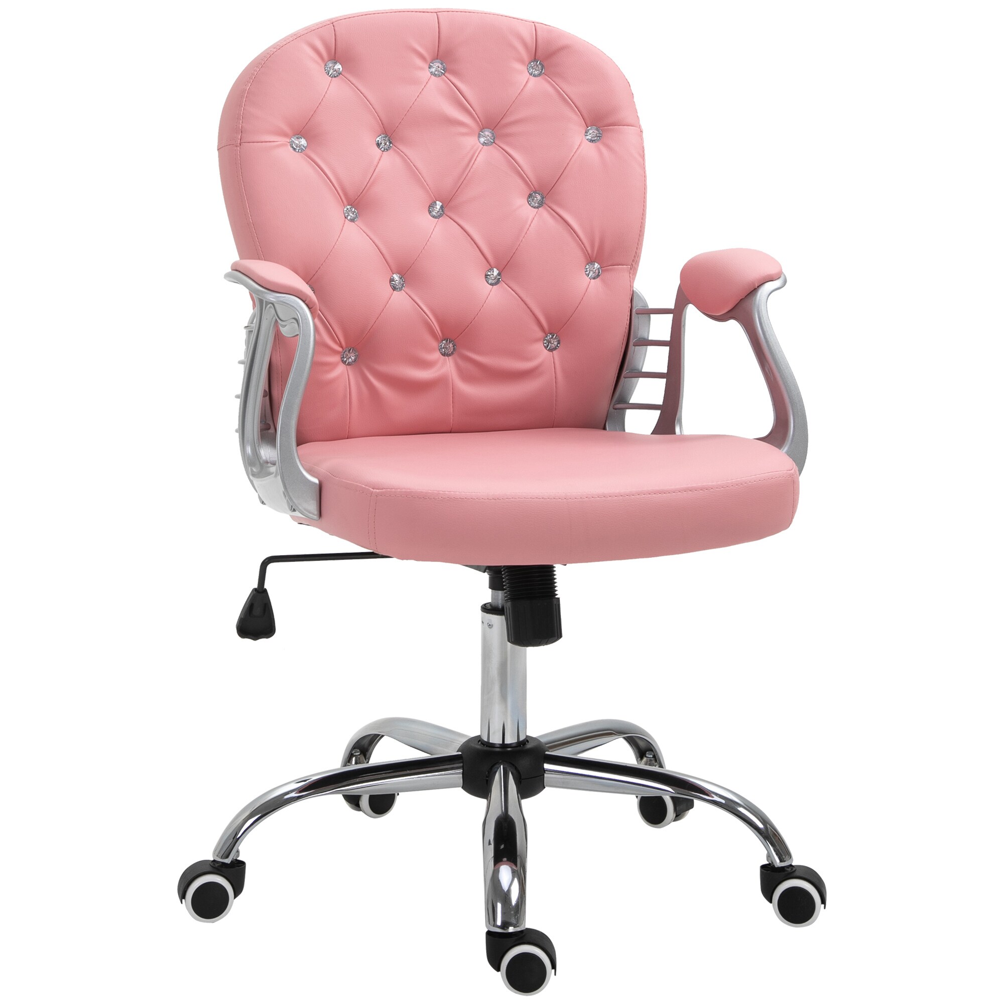 Vinsetto Drehstuhl im eleganten Design rosa 59,5 x 60,5 x 95-105 cm (LxBxH)