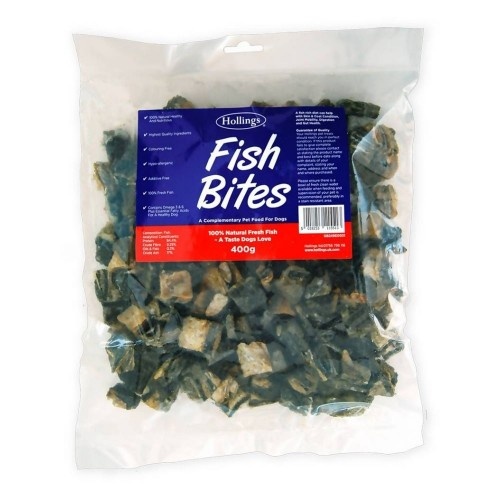 Petiscos de peixe para cães, sabor natural.