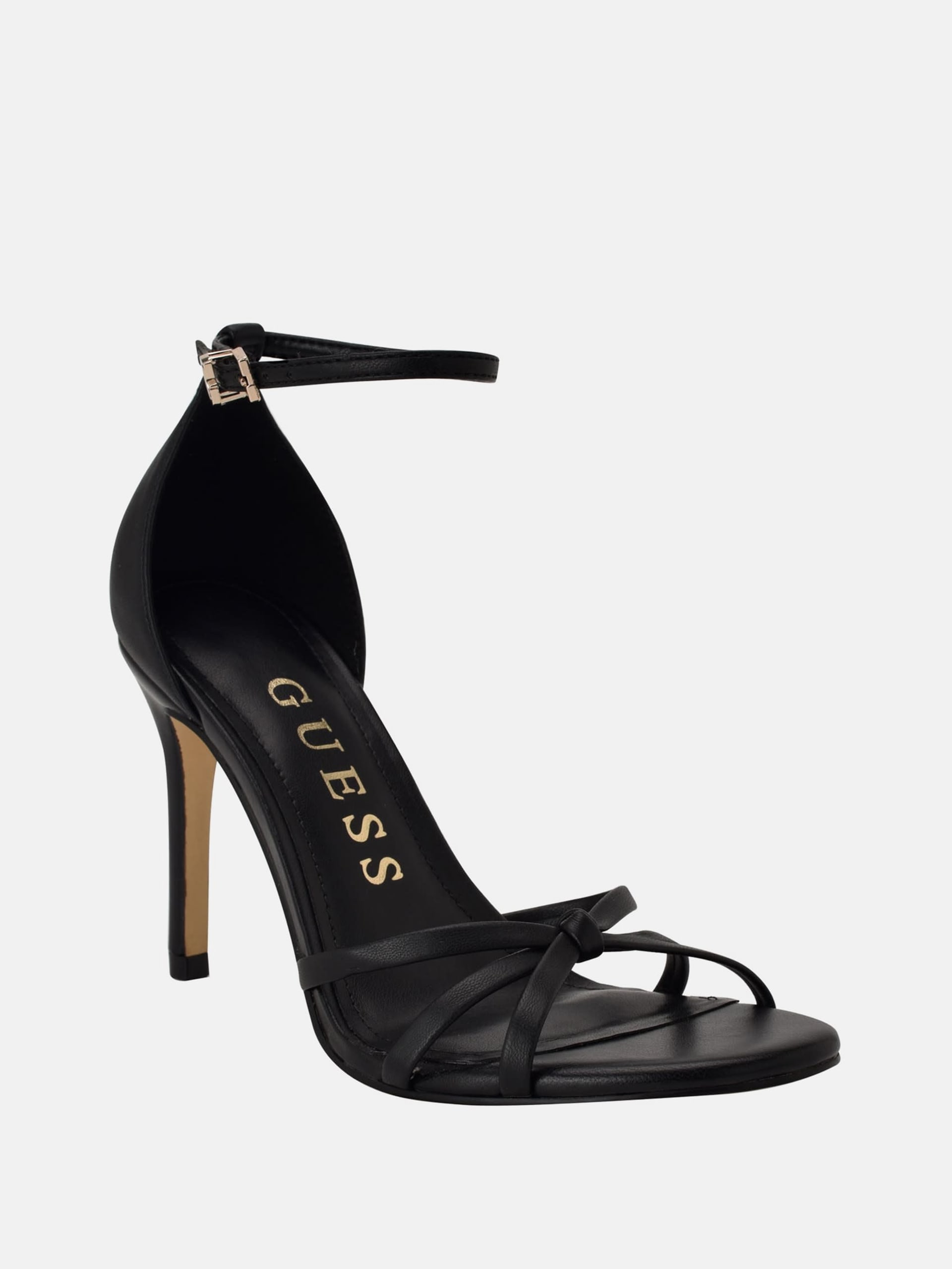 Sapatos de salto agulha com nó de primavera