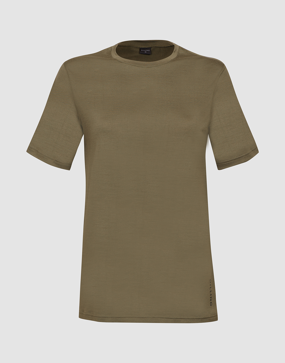 T-shirt van merinowol voor dames in Mos
