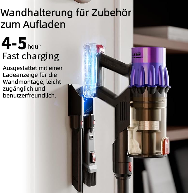Ultra-starker Akku-Staubsauger mit automatischer Stauberkennung/Bis zu 50 Minuten Laufzeit/Beutelloser Staubsauger für Teppiche, Hartböden & Tierhaare/Violett - 650 W