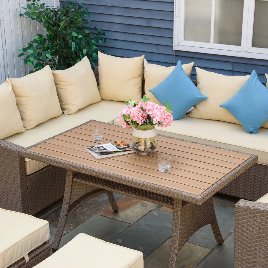 Outsunny Gartenmöbel Set bestehend aus 6 Teilen braun