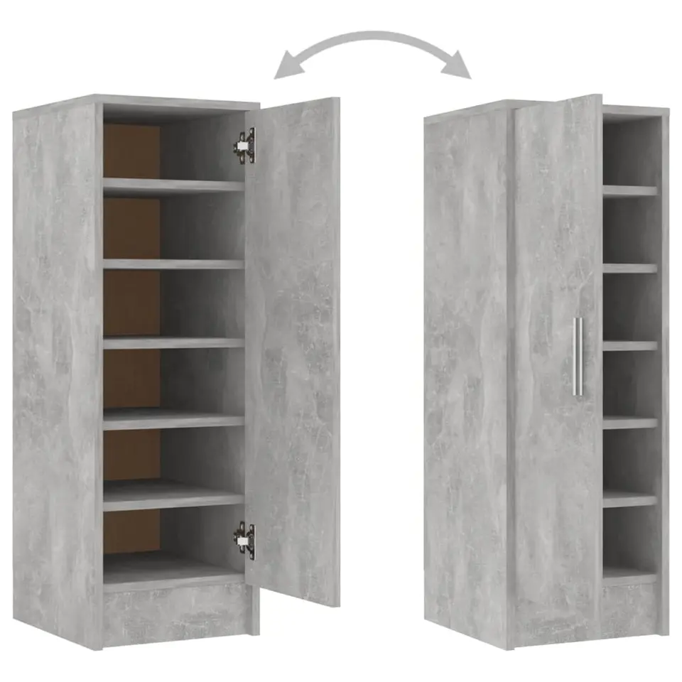 vidaXL - Schoenenkast - Grijs - Bewerkt hout - 31.5 x 35 x 92 cm